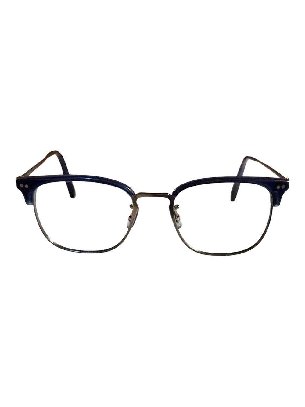 Oliver Peoples Navy Blue/Antique Pewter Willman OV5359 Eyeglasses $454 Unisex